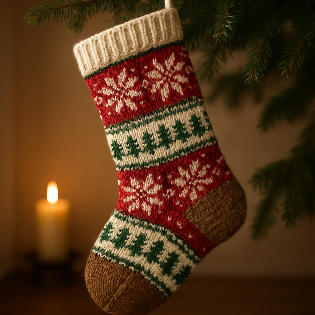 Crochet Festive Textured Joyous Christmas Stocking Free Pattern