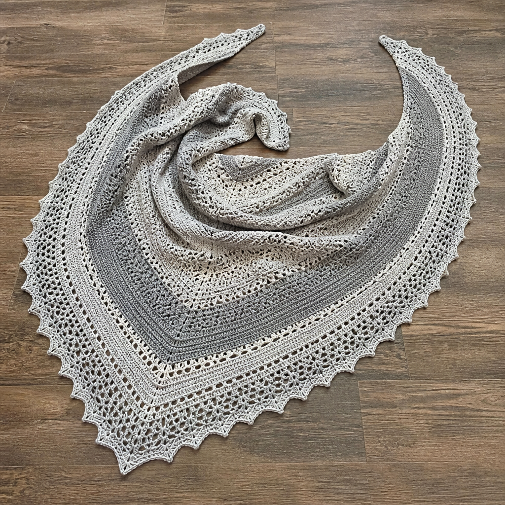 Crochet Elegant Gradient Lace Shawl Free Pattern