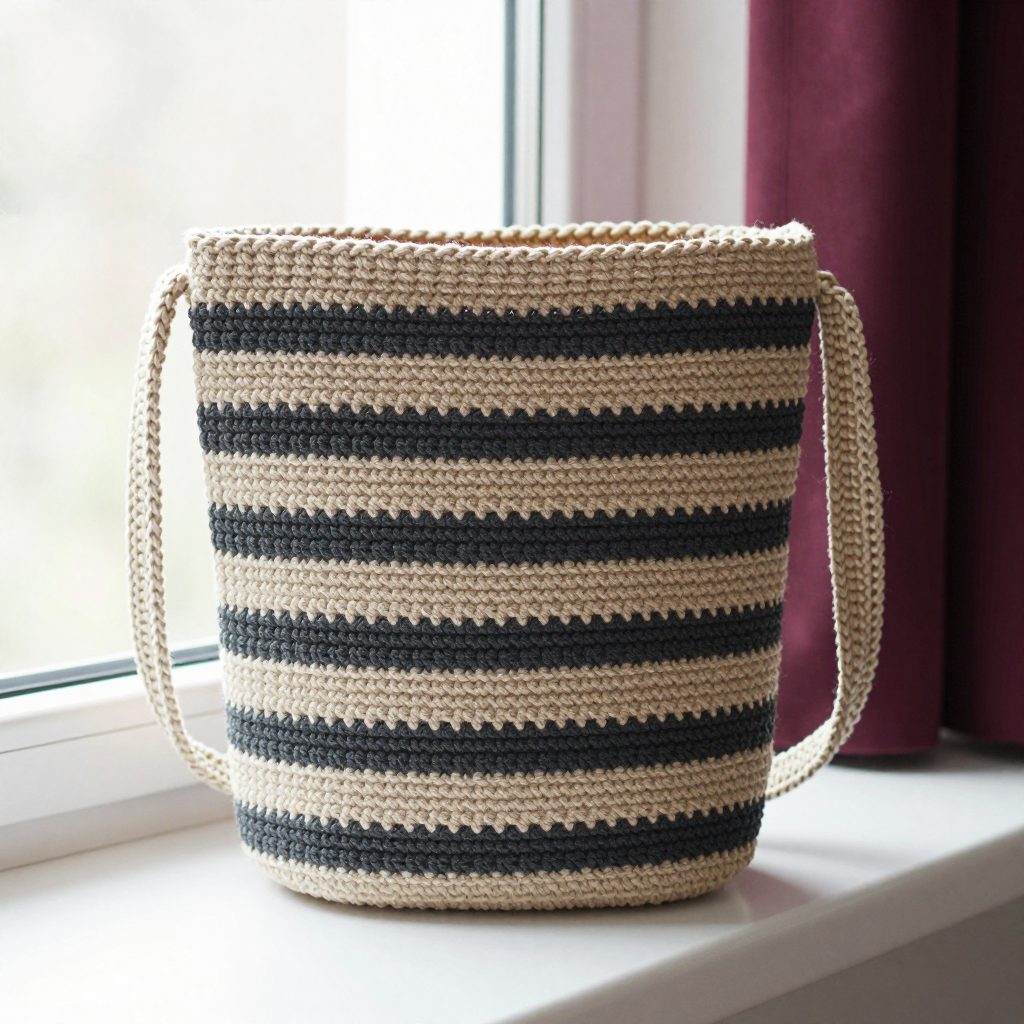 Y2K Oatmeal Charcoal Tube Bag Free Crochet Pattern