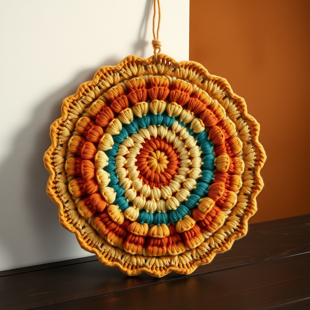 Aurora Bloom Wall Mandala Free Pattern – Crochet a Radiant Boho Tapestry