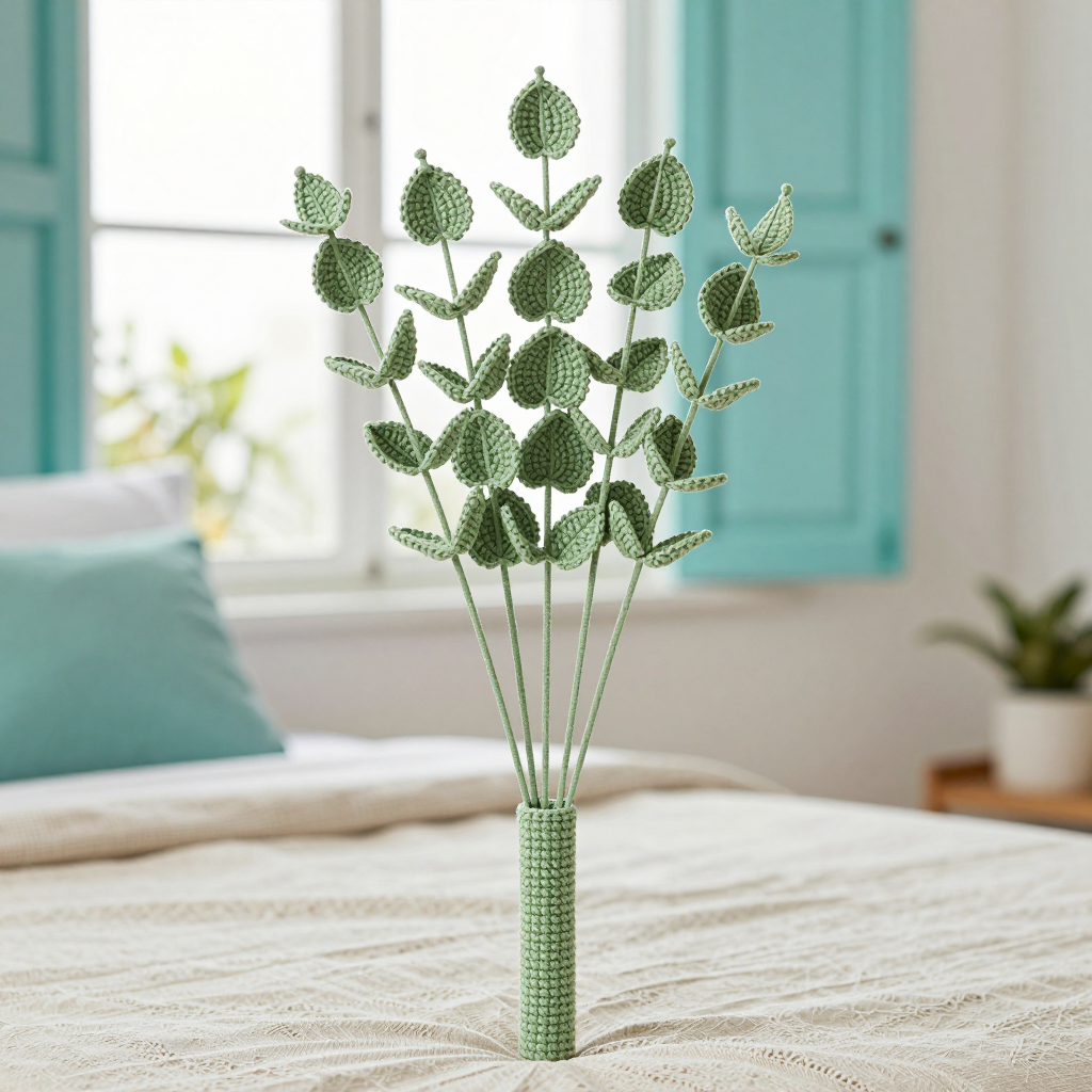 Crochet Eucalyptus Stem Bouquet Free Pattern