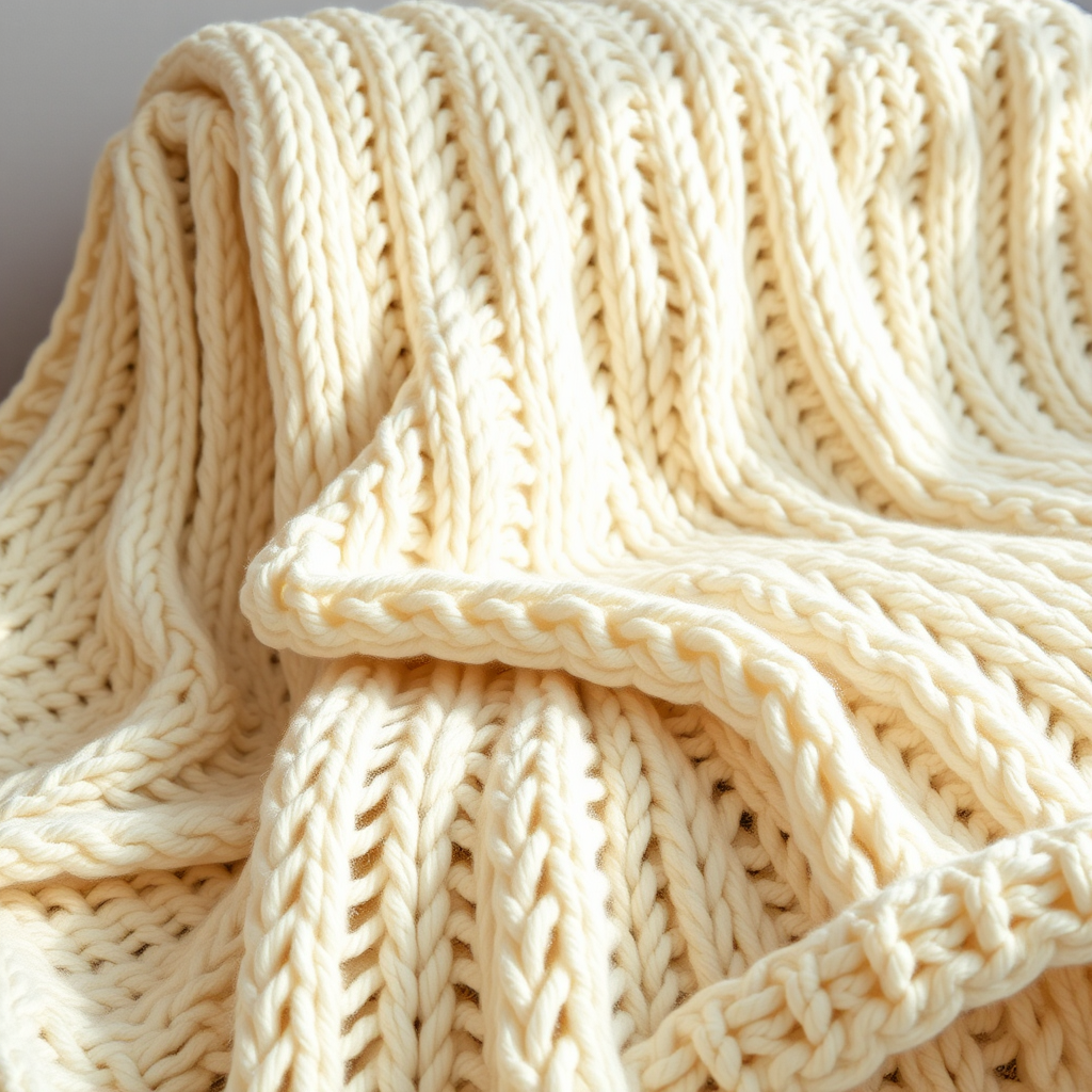 Chunky Ribbed Knit Blanket Pattern