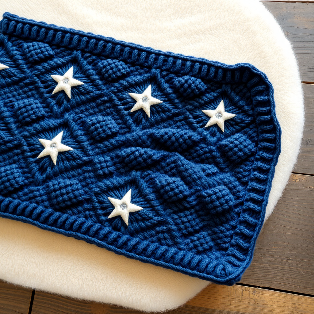 Celestial Slumber Baby Blanket Free Knitting Pattern – Starry Velvet Dream