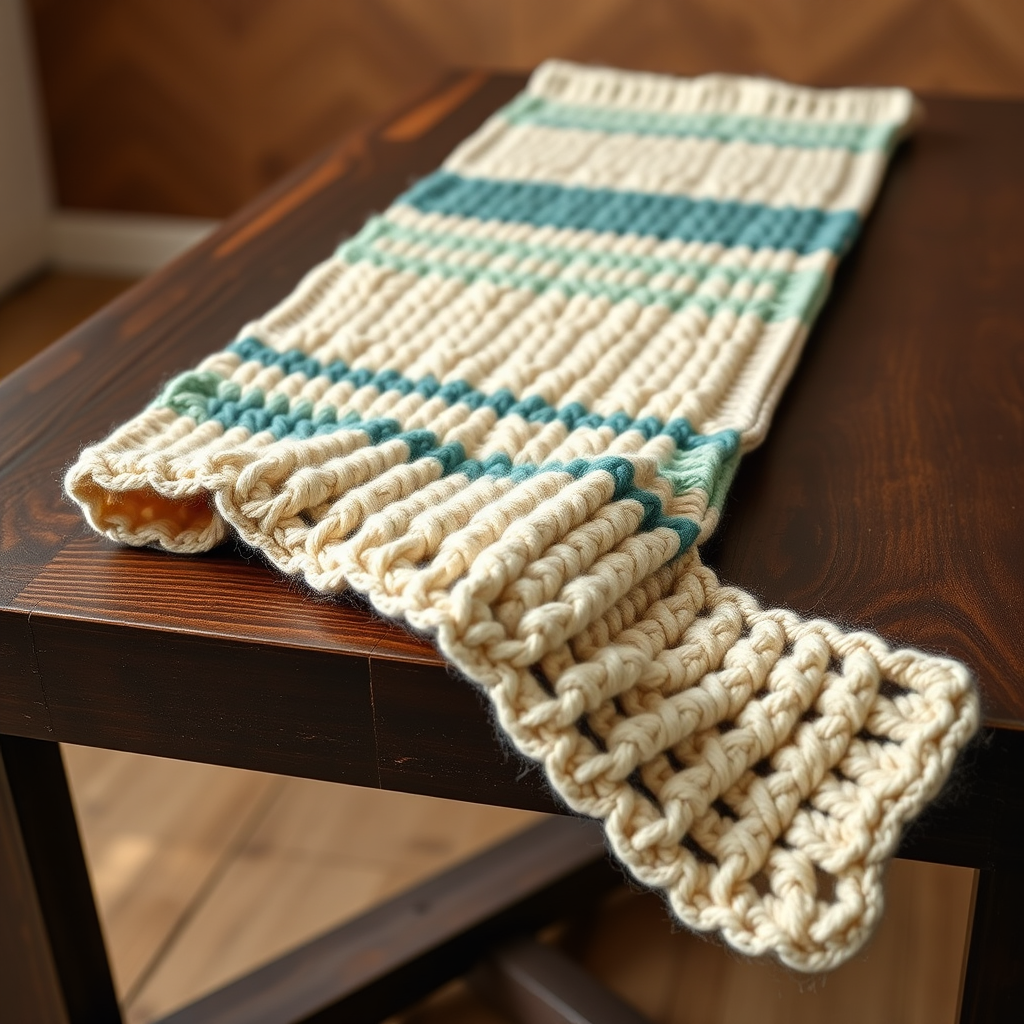 Lunar Tides Wave Runner Free Pattern – Knit a Celestial Ocean Driftwood Runner