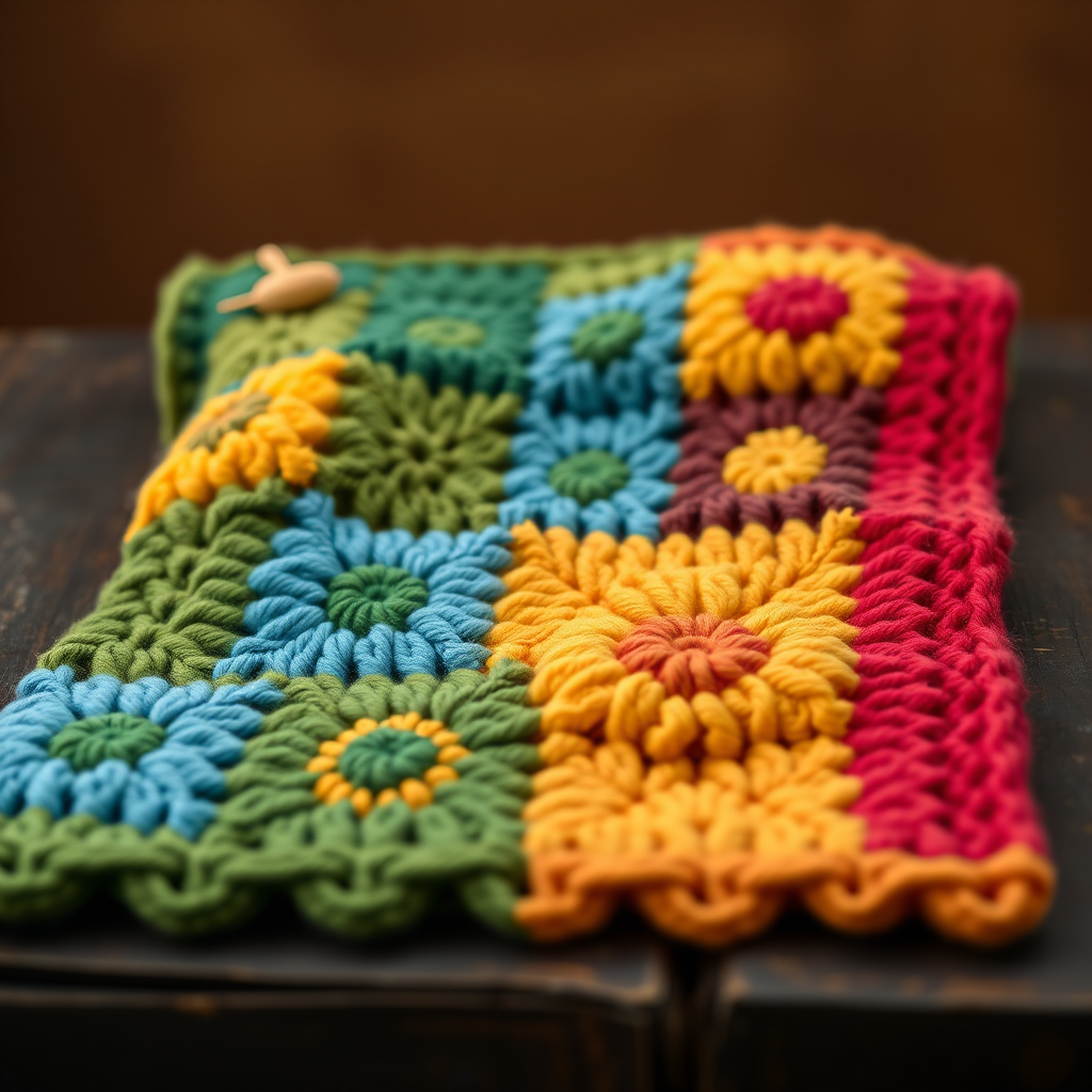 Meadow Mosaic Picnic Blanket Free Pattern