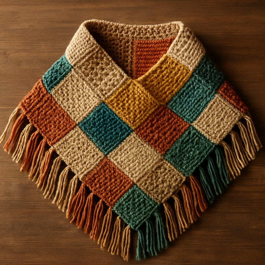 Crochet Textured Color Blocked Cowl with Twisted Fringe Free Pattern