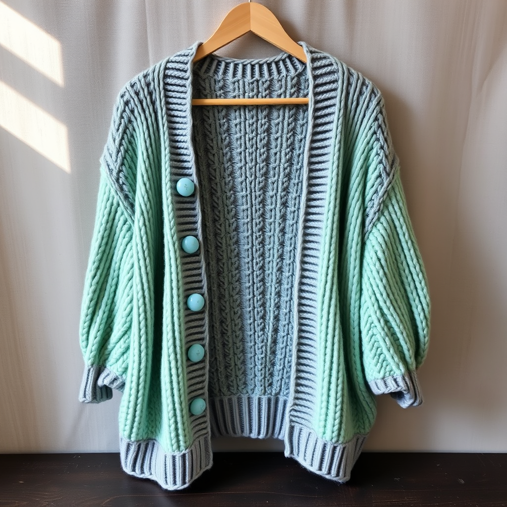 The Harbor Mist Cocoon Cardigan Free Pattern – A Drapey Knitted Wrap with Woven Sea-Glass Buttons