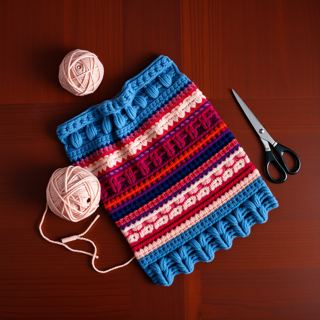 Crochet Colorful Textured Cowl Free Pattern