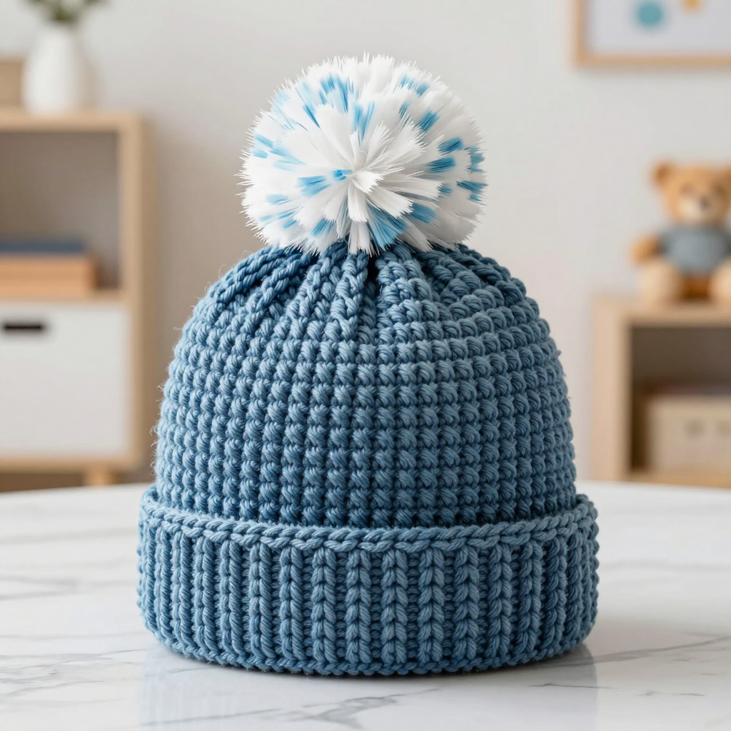 Boardwalk Pompom Beanie Free Crochet Pattern