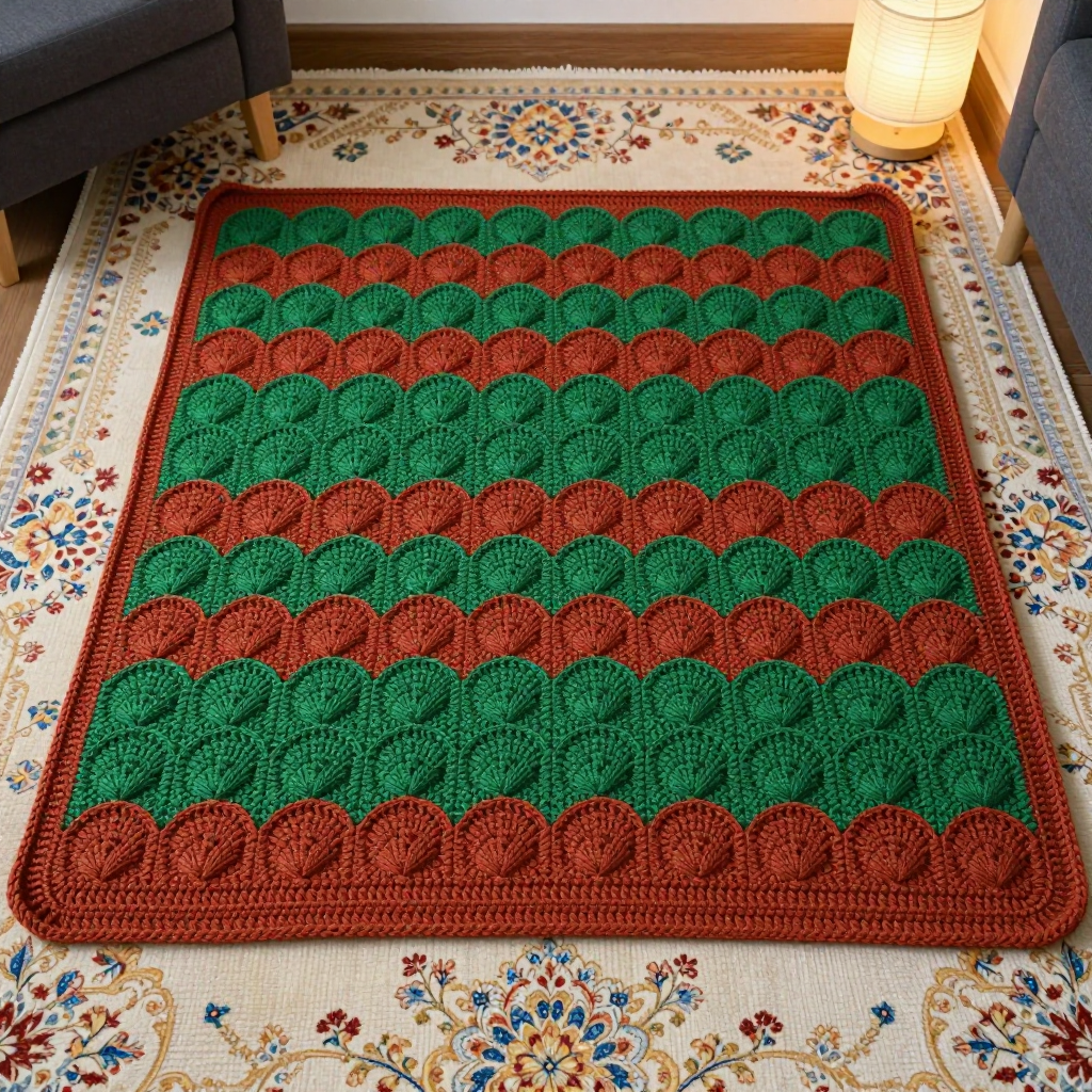 Two-Tone Deco Fan Lap Throw - Free Crochet Pattern