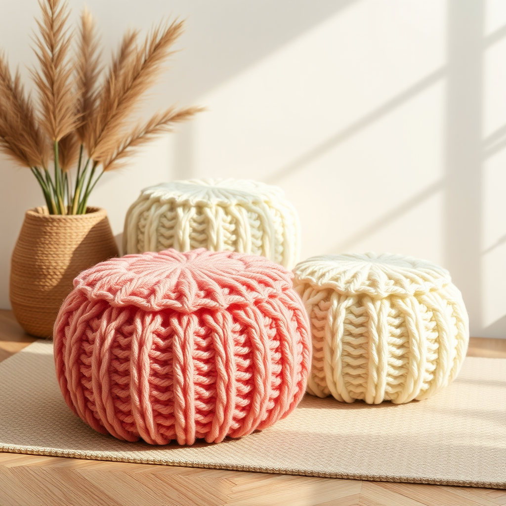 Chunky Knit Pouf Pattern