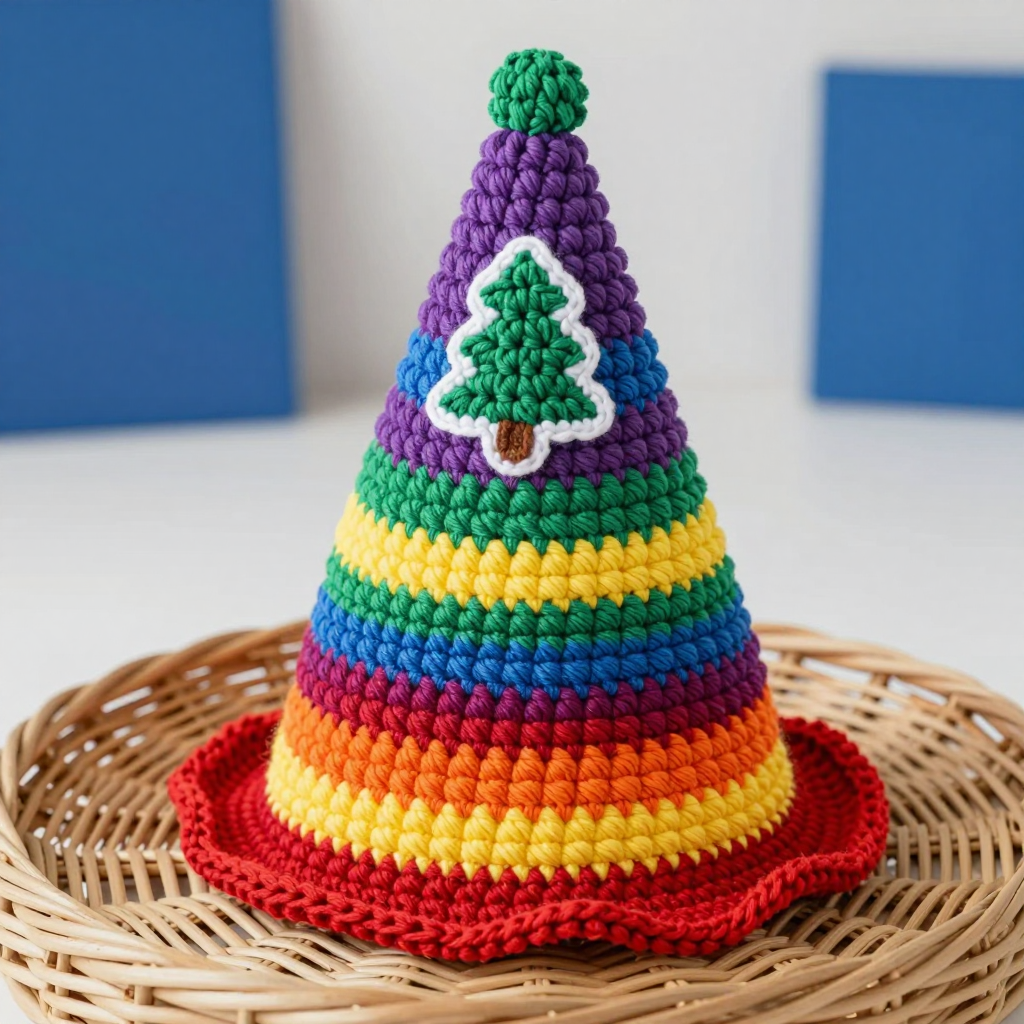 Basketweave Pixie Cone Hat Free Crochet Pattern for Baby