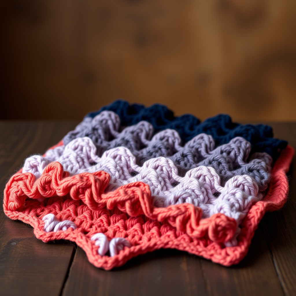 Serene Sunset Ripple Blanket Free Pattern