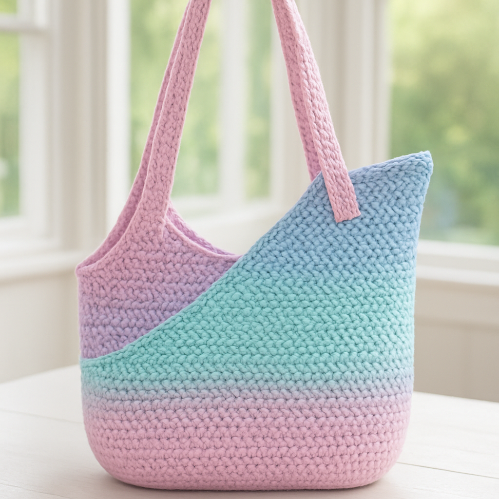 Asymmetrical Pastel Streetwear Tote - Free Pattern