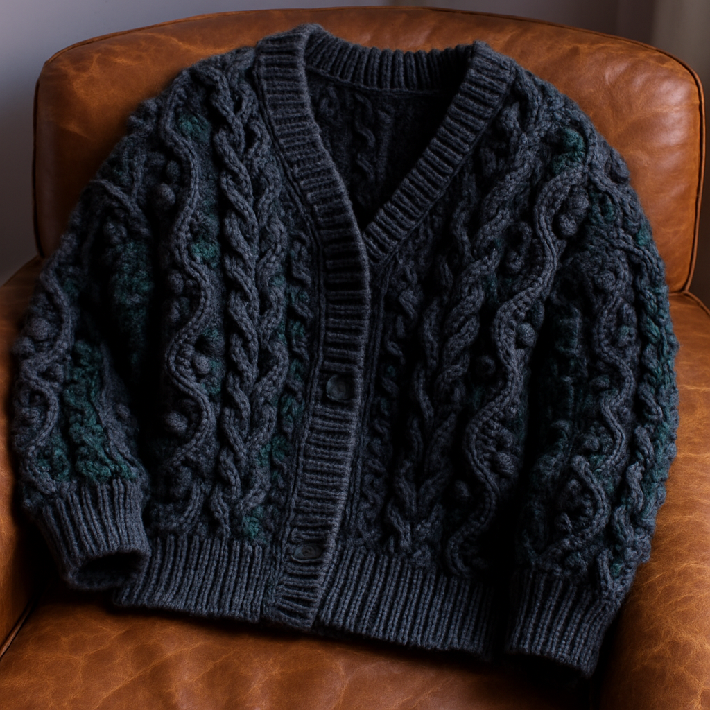 Moody Streetwear 3D Textured Cardigan - Free Pattern