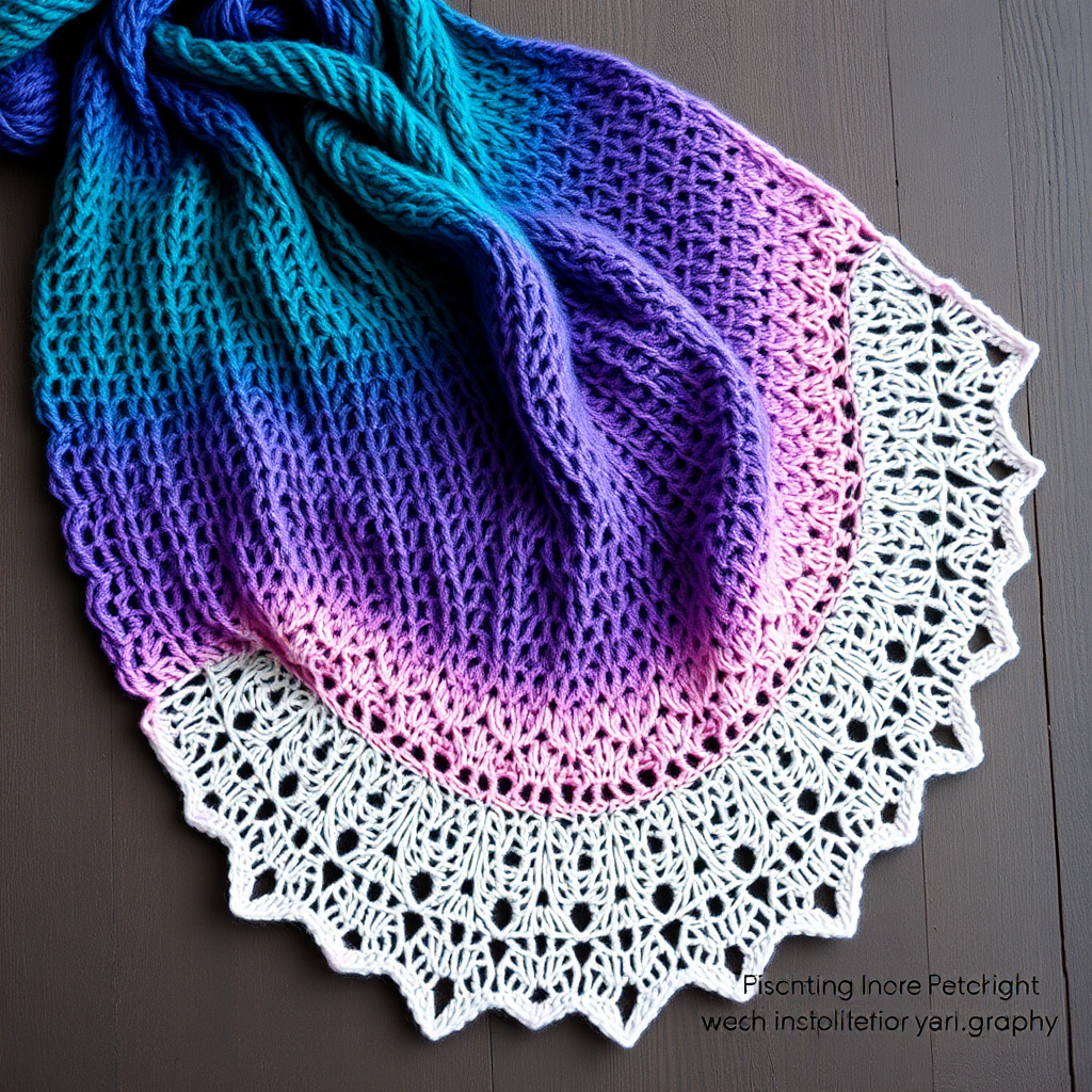 Aurora Boreal Wrap Free Pattern – Knit with Shifting Sky Lace