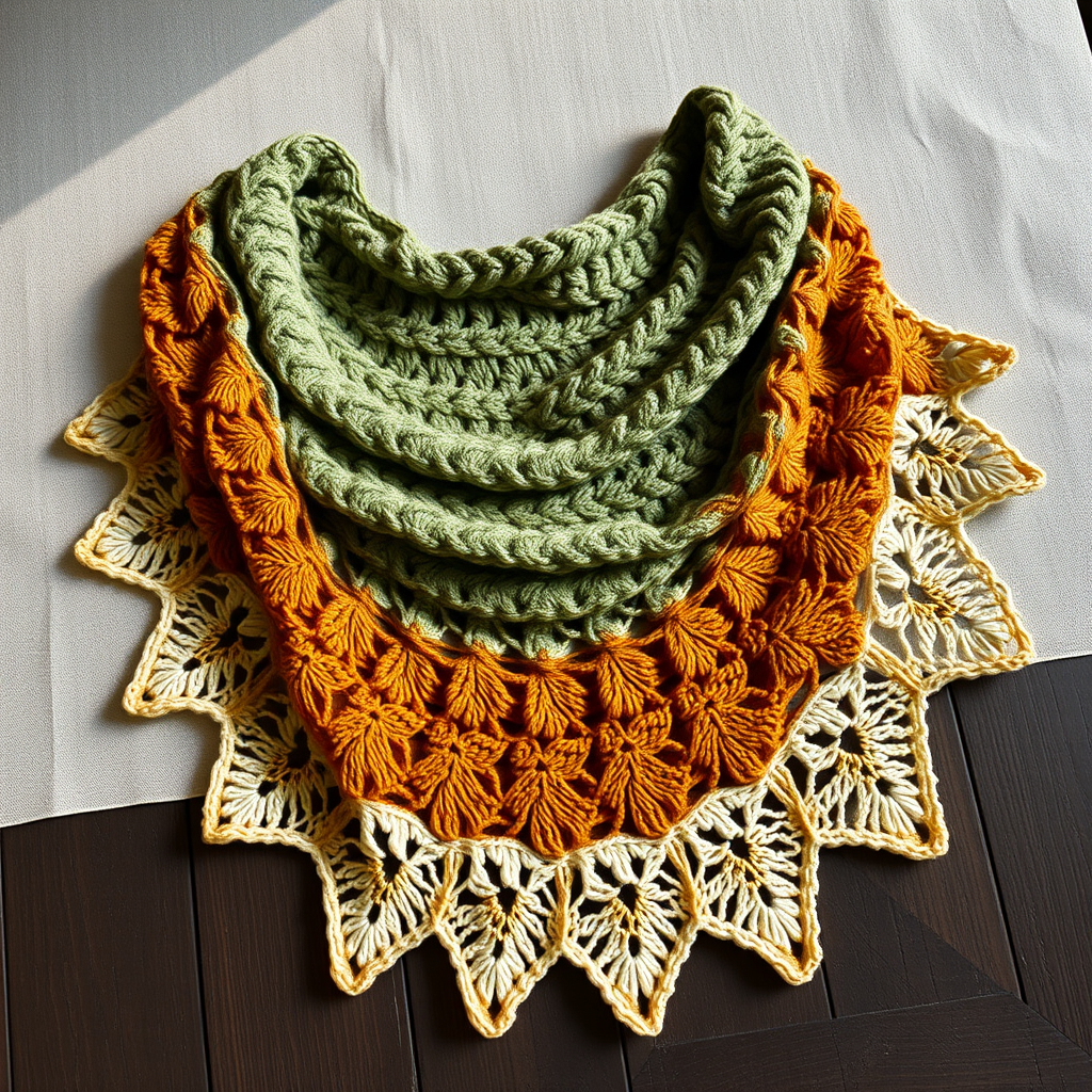 The Gilded Fern Crochet Wrap Free Pattern – A Botanical Lace Stole