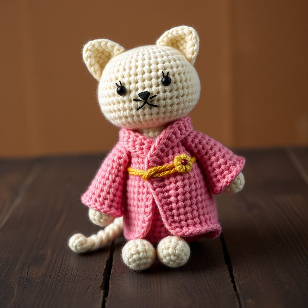 The Serene Sakura Kokeshi Cat Doll: A Free Knitting Pattern for a Japanese-Inspired Amigurumi
