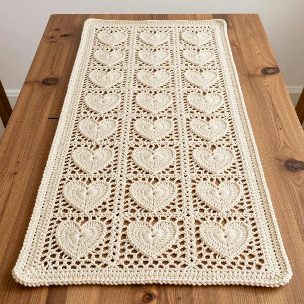 Free Pattern: The Sweetheart Meadow Table Runner