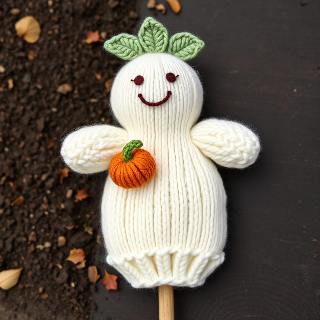 Whispering Willow Ghostly Boo Garden Stake Free Pattern – A Knitted Autumn Sentinel