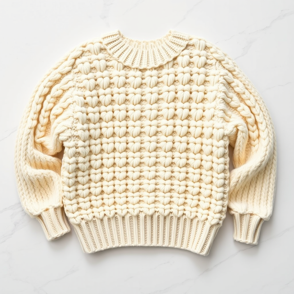 The Retro Popcorn Stitch Sweater Free Pattern