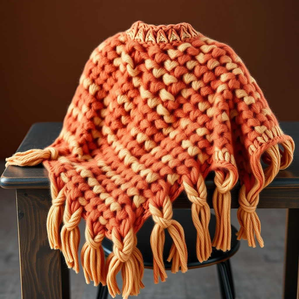 The Ember Dune Poncho: A Free Knitting Pattern for a Textured, Asymmetrical Desert-Inspired Wrap