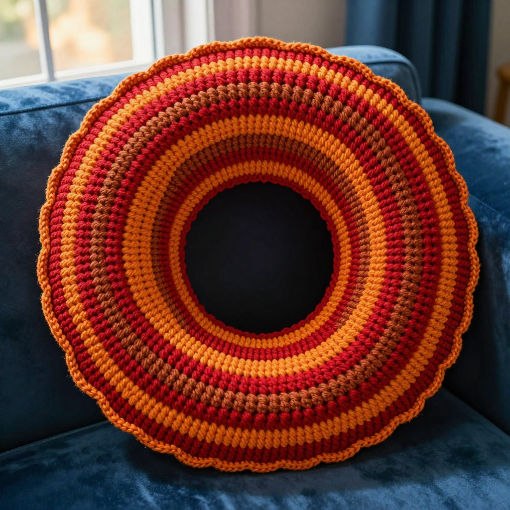 Free Pattern: Paprika Pillow Ring Wreath – Beginner Waffle Stitch Crochet