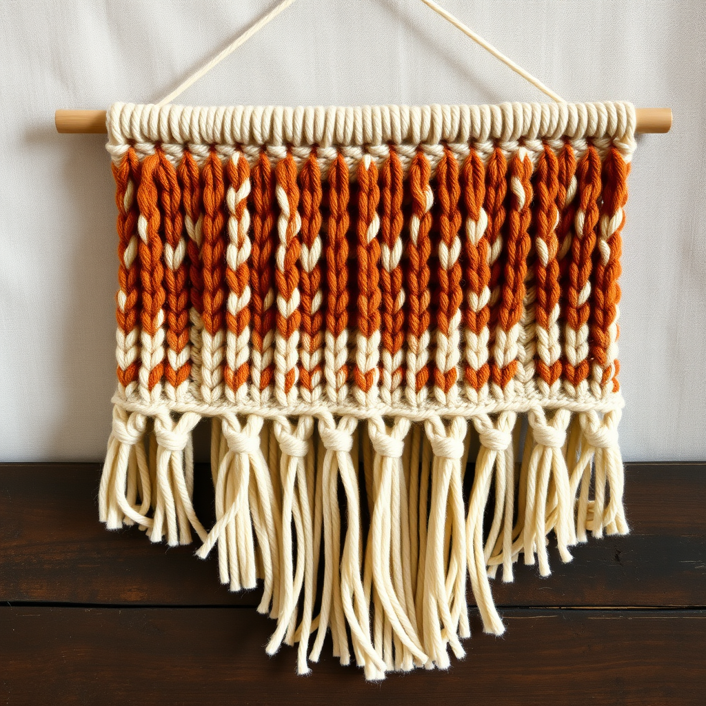 Whispering Dune Wall Hanging Free Knitting Pattern – Textured Boho Tapestry