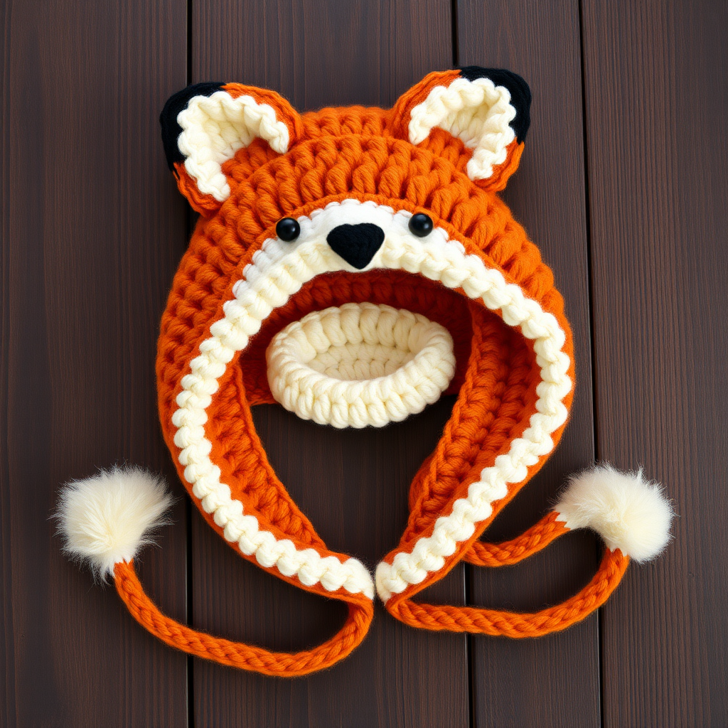 Frosty Forest Fox Hood Free Pattern
