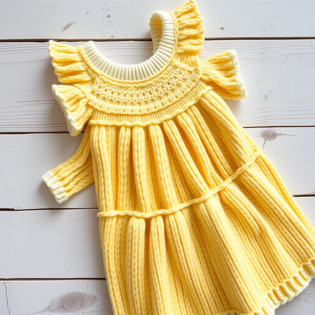 Sunny Meadow Sundress Free Knitting Pattern – Gathered Yoke & Flutter Sleeves