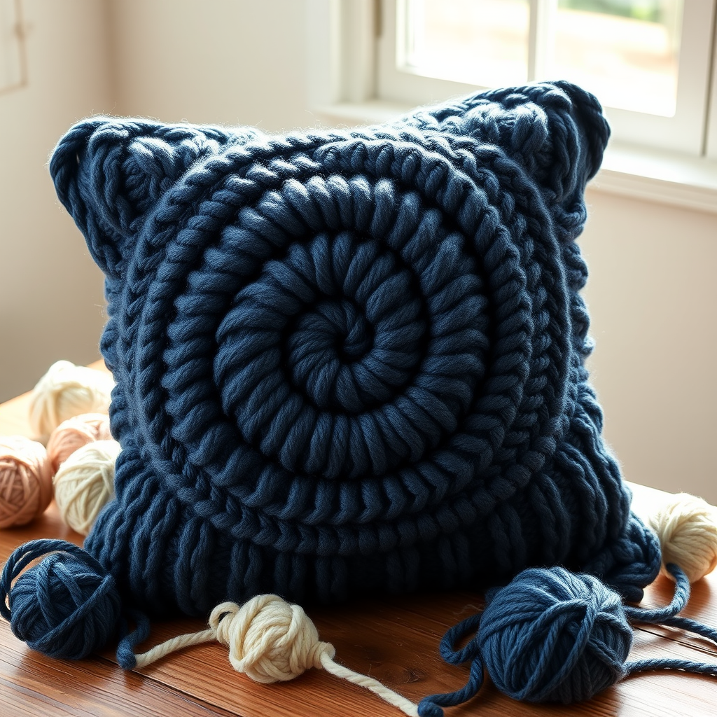 The Cosmic Swirl Chunky Knit Pillow Free Pattern