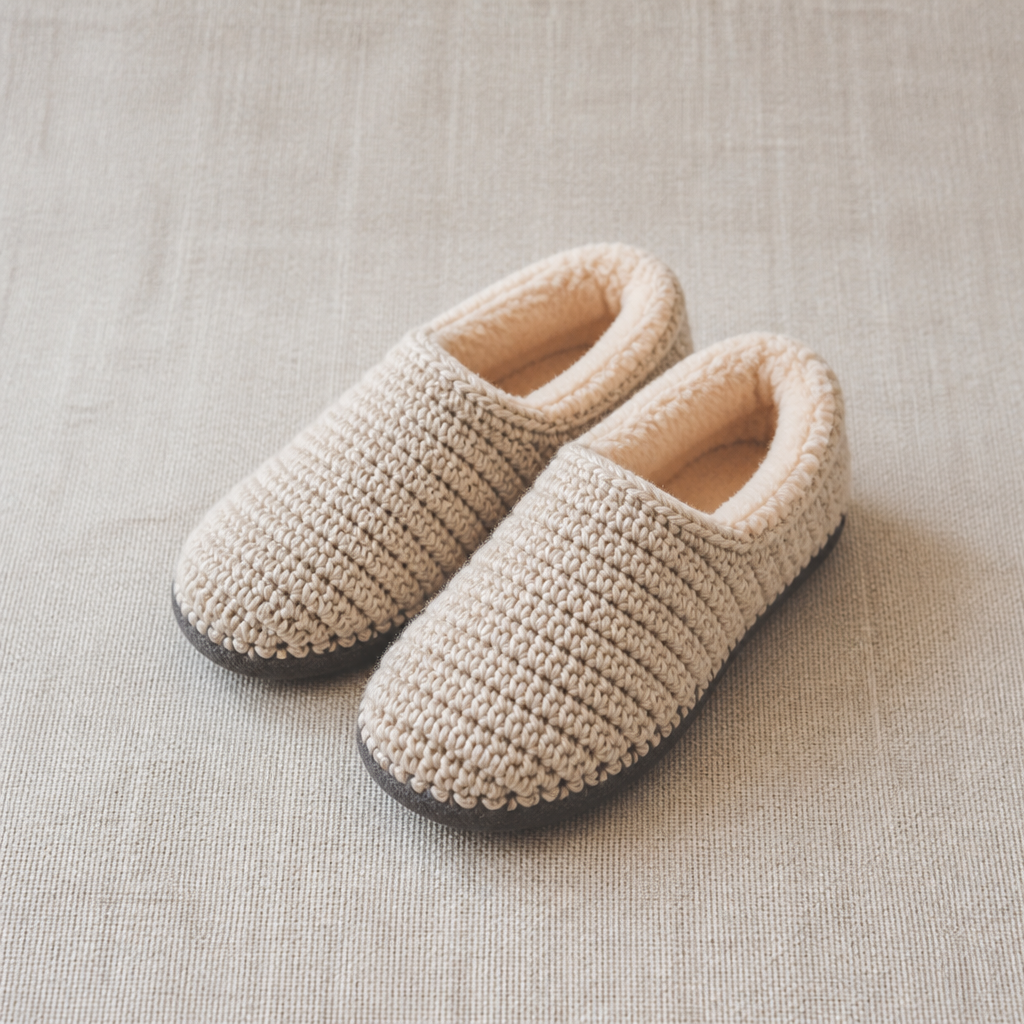 Crochet Snug Ribbed Slipper Shoes Free Pattern