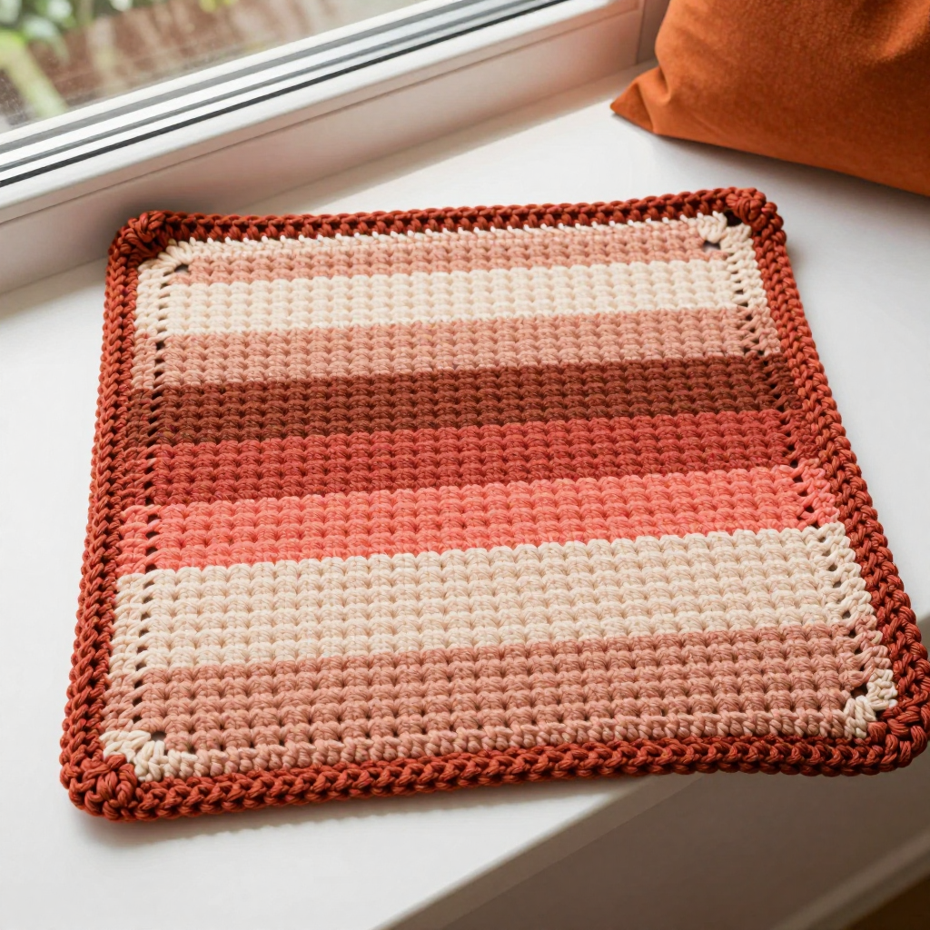 Coastal Sunrise Square Hot Pad Free Crochet Pattern