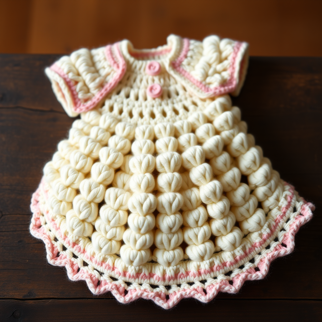 Heirloom Pearl Blossom Baby Dress and Bolero Jacket Set Free Pattern