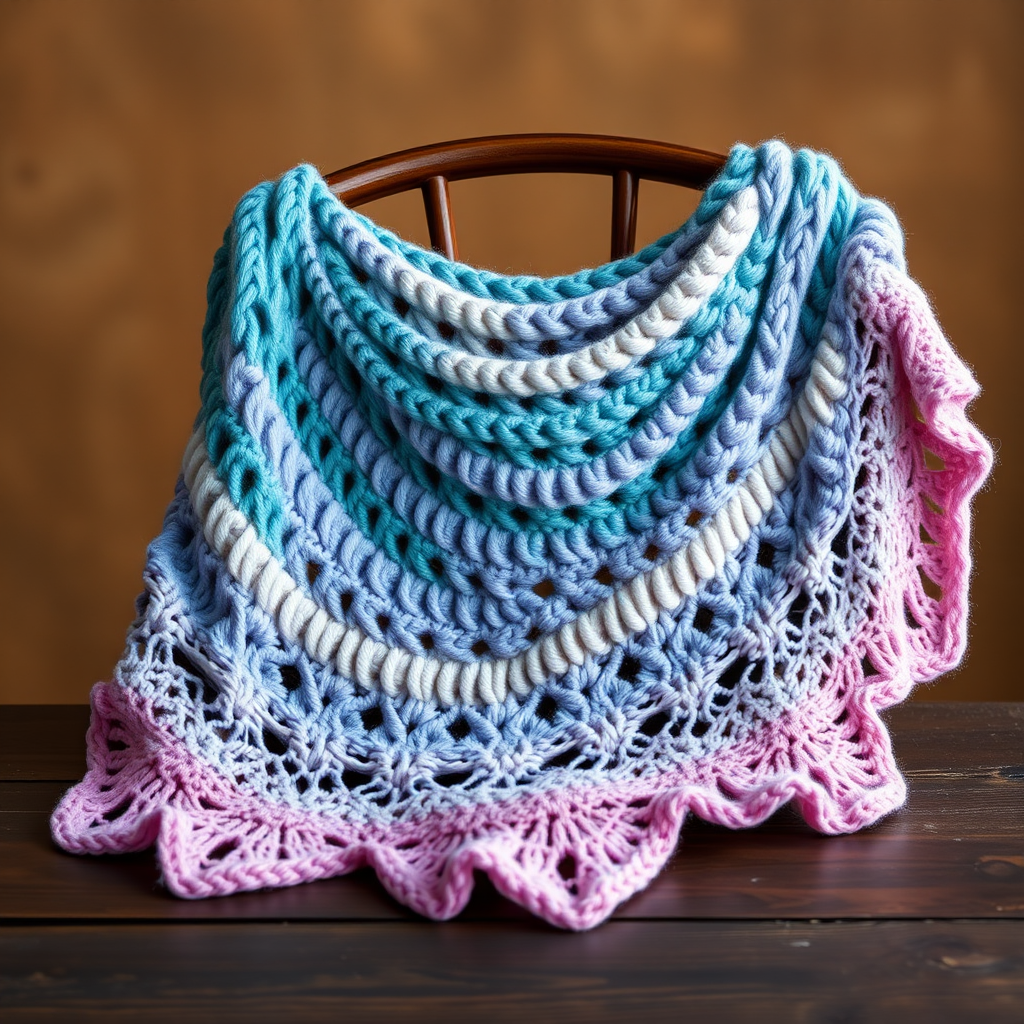 Aurora Sky Gradient Knit Shawl Free Pattern