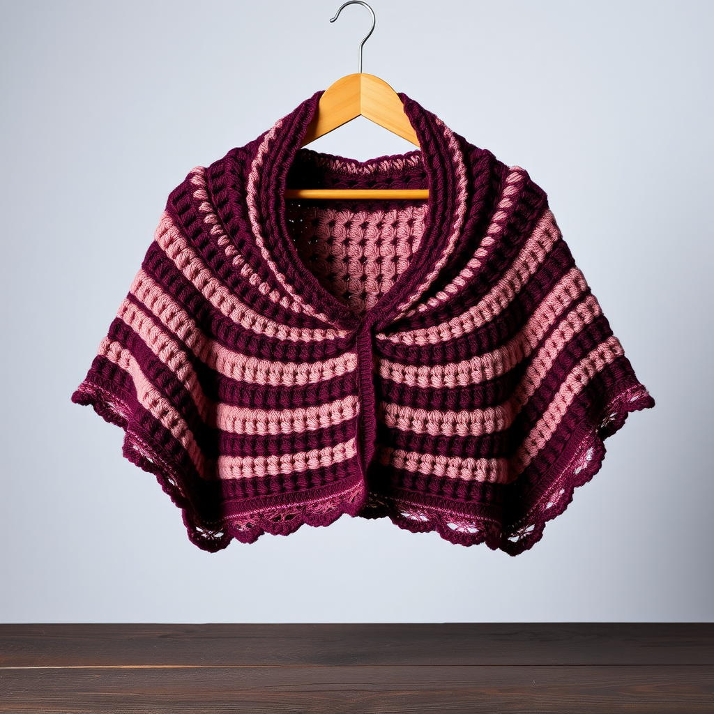 The Velvet Dusk Capelet Free Pattern – A Crocheted Embrace of Plush Textures