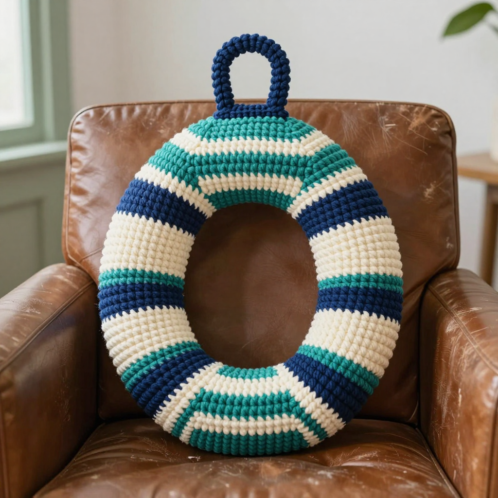 Banana Buoy Snuggle Toy Free Crochet Pattern: A Preppy Ocean-Blue Amigurumi