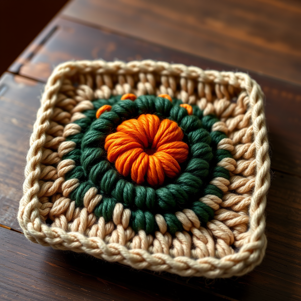 Autumn Harvest Pumpkin Patch Square Free Pattern