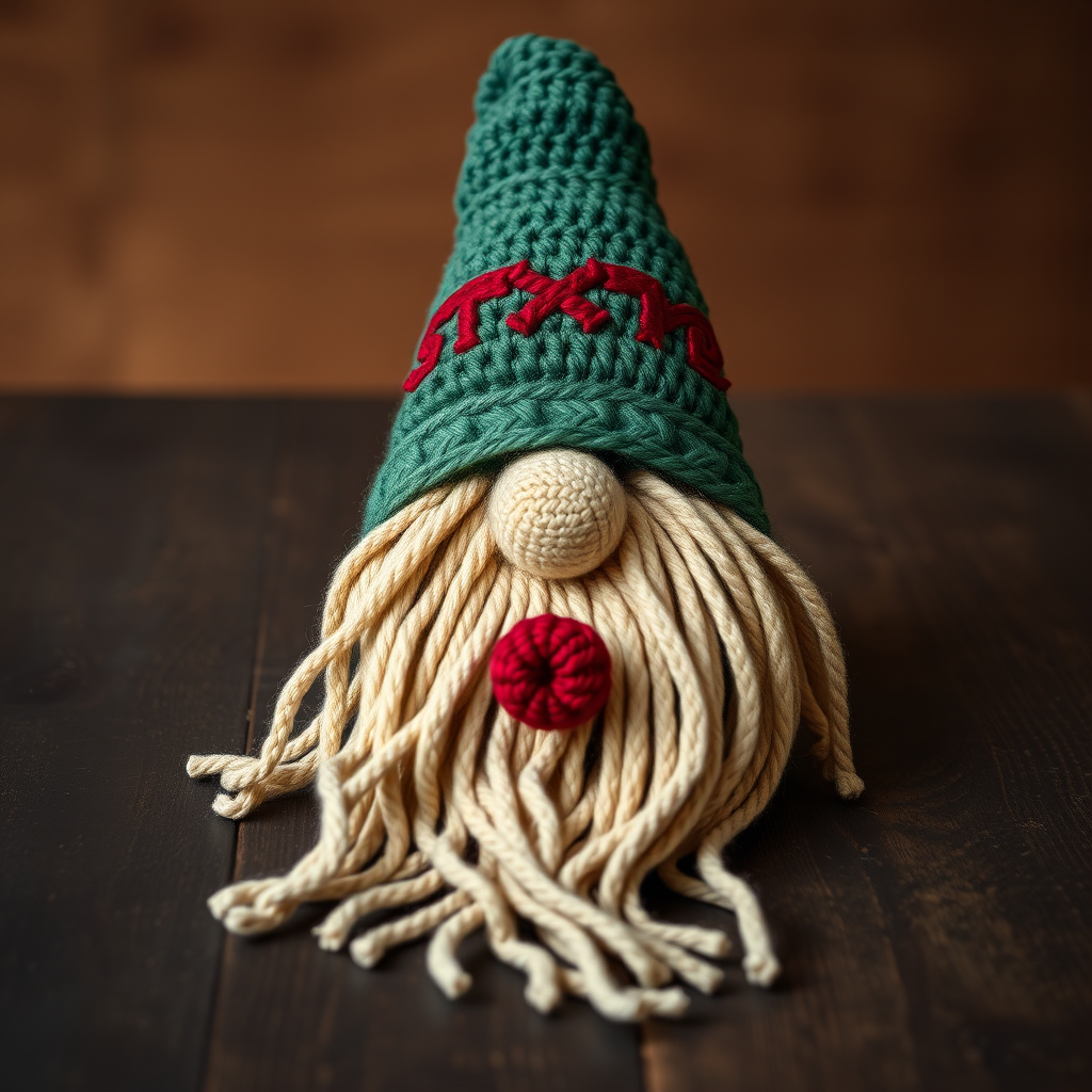 Free Pattern: Nordic Gnome Towel Topper with Rune Embellishments