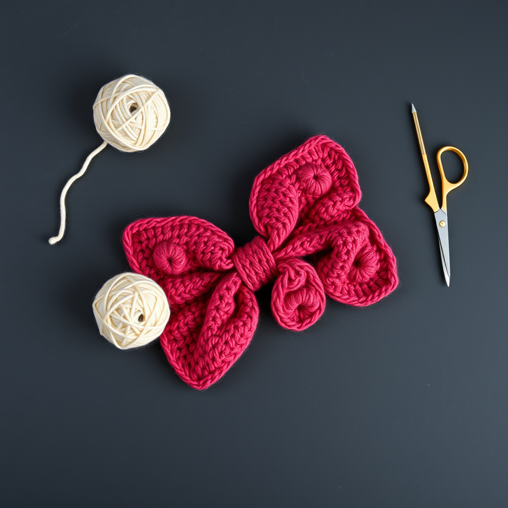Crochet Charming Bow Hair Accessory Free Pattern