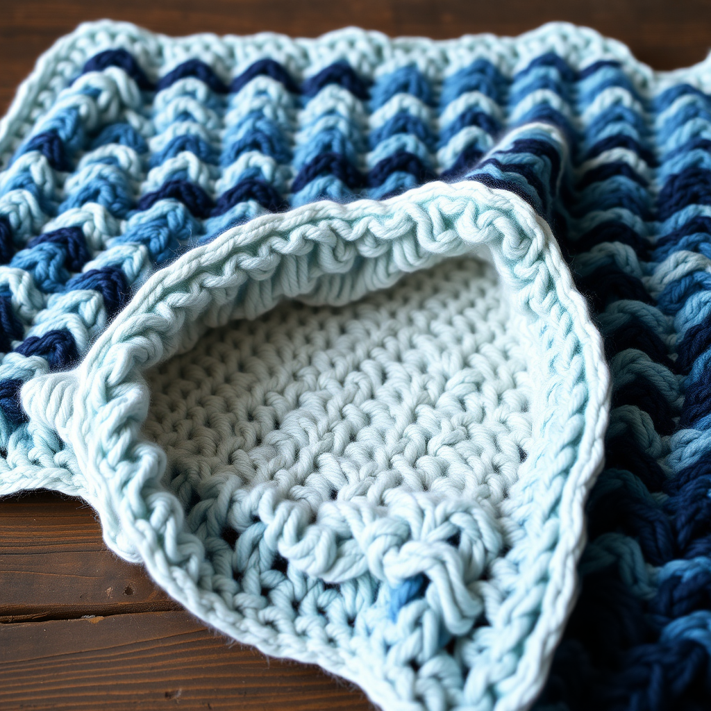 The Aurora Dune Crochet Blanket Free Pattern – A Wavy Blue Oasis