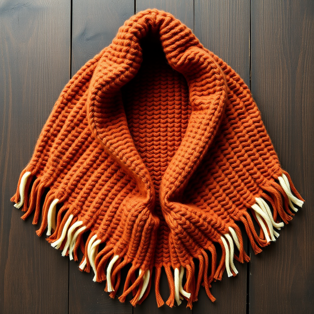 Ember Dune Poncho Free Pattern – Cozy Knit with Woven Texture