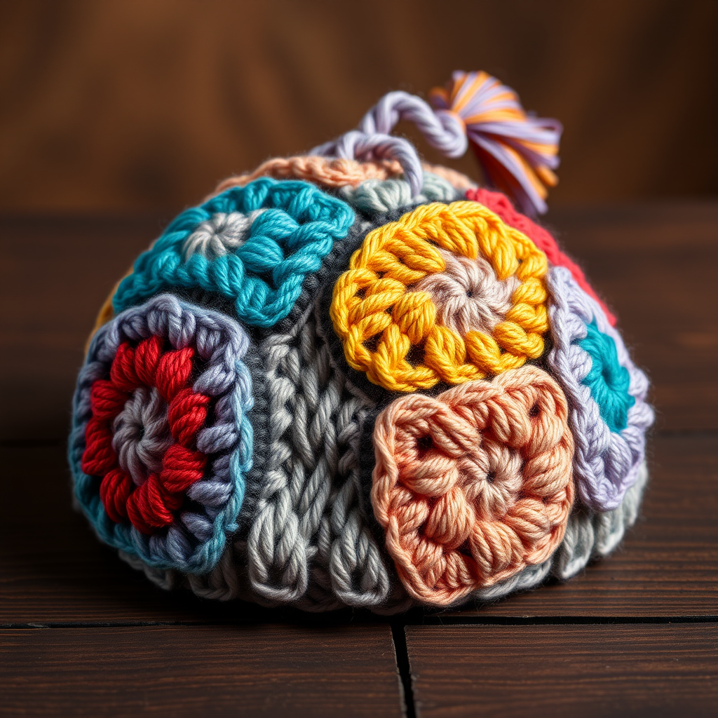 Ferris Wheel Boho Granny Square Hat Free Pattern