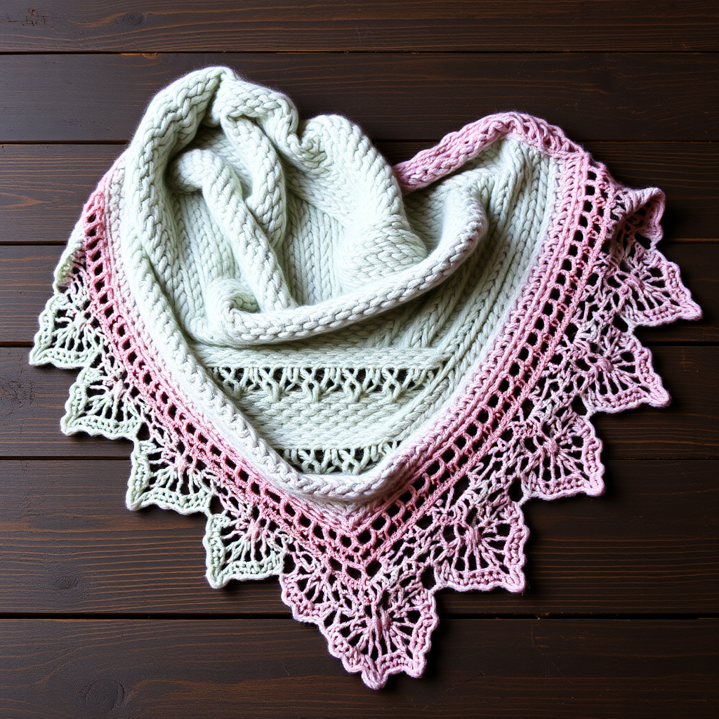 Misty Meadow Wrap Free Pattern – A Knitted Ombre Shawl with Cascading Lace