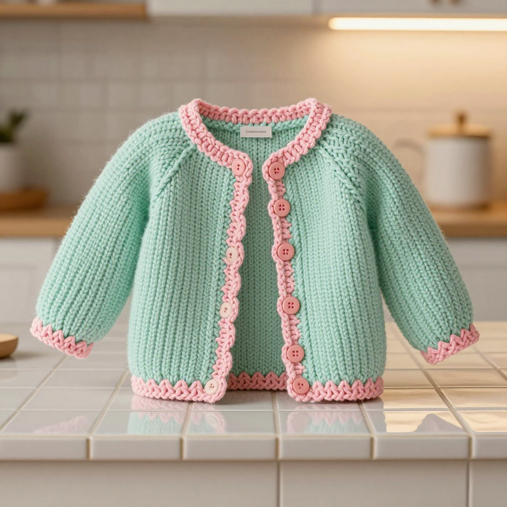 Pastel Basketweave Baby Cardigan Free Knit Pattern