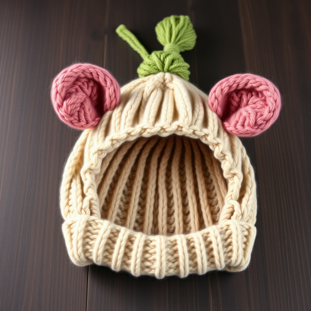 Tasseled Magical Mouse Baby Hat Free Pattern – A Knitted Whimsical Forest Friend