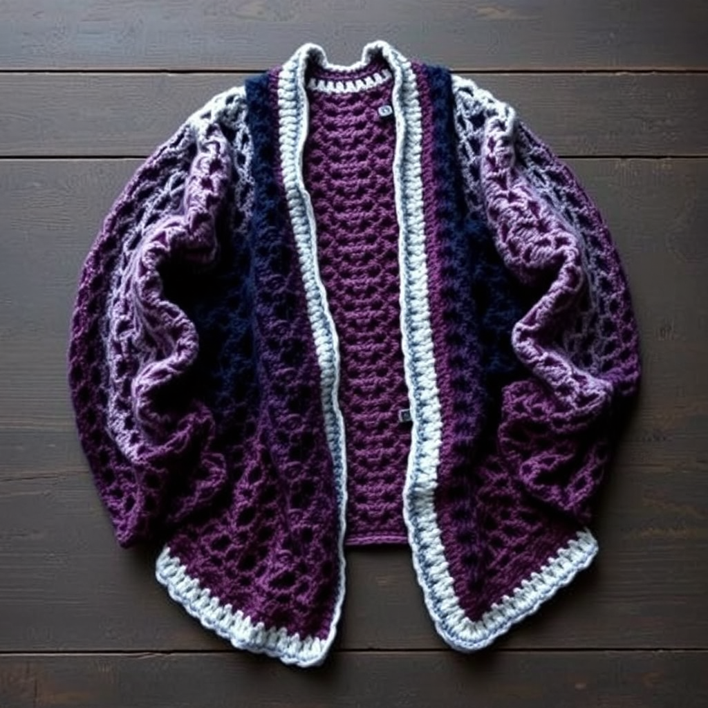 The Celestial Weave Cocoon Cardigan Free Pattern – A Crocheted Starry Night Wrap