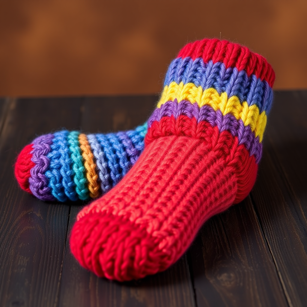 Rainbow Burst Color Pop Socks Free Pattern
