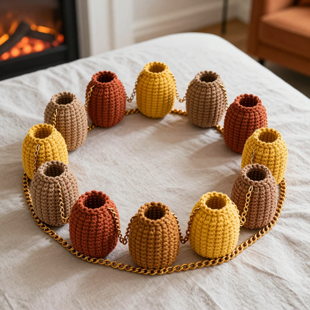 Crochet Lantern Motif Wreath Free Pattern