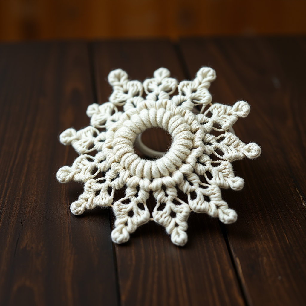 Festive Snowflake Napkin Ring Free Pattern